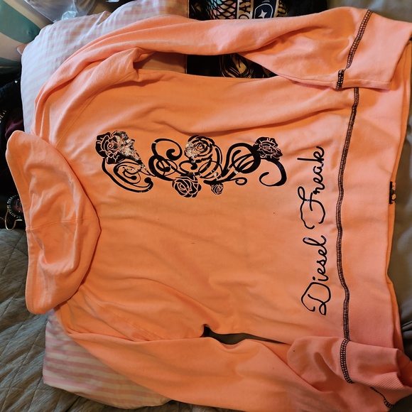 Diesel Tops - NWOT Diesel Floral Pink Hoodie